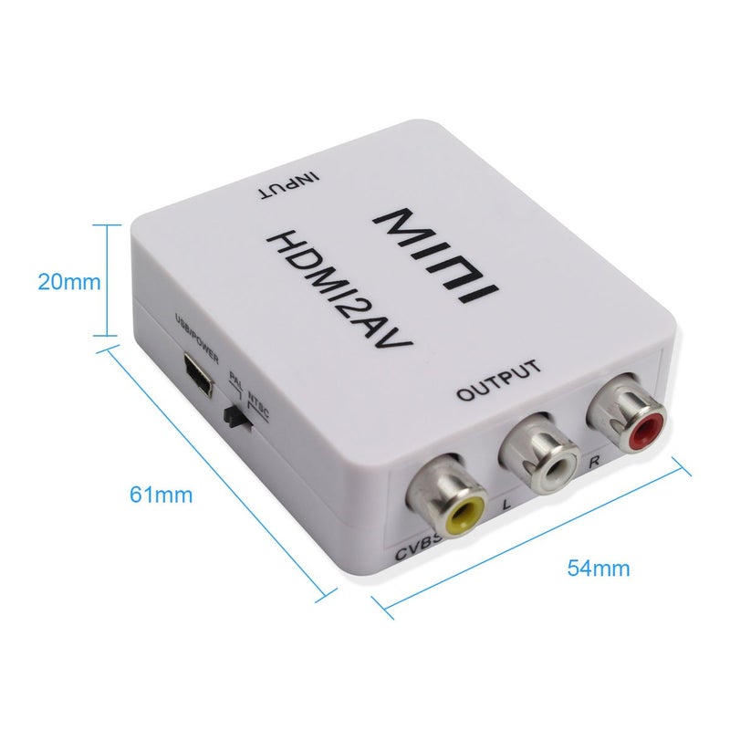 HDSUNWSTD Mini Composite 1080P HDMI to RCA Audio Video AV CVBS Adapter Support HD for HD HDMI2AV Converter Box for TV PC VCR DVD PAL - Image 3